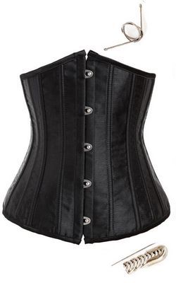 F66355 Black steel boned corset